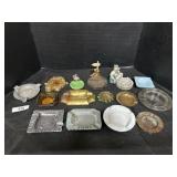 Vintage Adv Ashtrays, Cast Iron, Brass, Chalk Ware