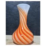 Blown Art Glass Swirl Vase.
