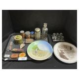Advertising Tins, Trench Art Shot Glasses, Plates.