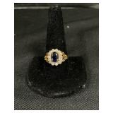 Gold Sapphire & Diamond Ring.