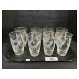 Vintage Set Of 8 Libbey Rose Classic Tumbler