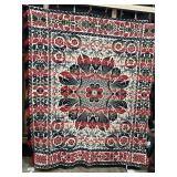 19th C. American Woven Jacquard Coverlet.