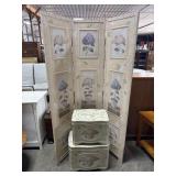 French Prov. Floral Dividing Wall & Trunks.