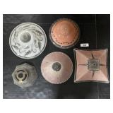 5 Vintage Glass Ceiling Light Shades.