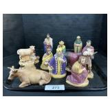 Ceramic Nativity Scene Figures.