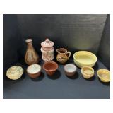 Bowls, Milk Glass Vase, Pennsbury Pottery Pitcher.