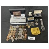 Sterling Silver Cufflink, Cufflinks, Foreign Coins
