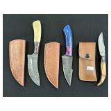 3 Damascus Knives.
