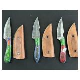 3 Damascus Knives.