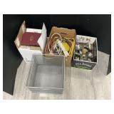 Extension Cords, Candlestick Holders, Books,
