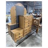 Athens Furniture Blond Oak Bedroom Suite.