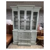 Rustic Mint Green Cottage Style Hutch.:
