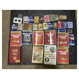 Coin Books, Playing Cards.