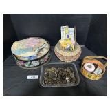 Vintage Woven Baskets, Buttons & Sewing Notations