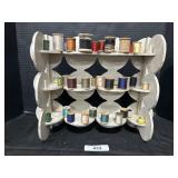 Vintage Sewing Thread Rack W/ Spools Of Thread.