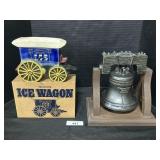 Michters Ice Wagon & Liberty Bell Decanters.