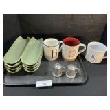 Pfaltzgraff Corn Holders, Pewter S&P Shakers,