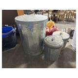 (3) Galvanized Waste Cans.