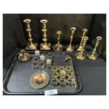 Baldwin Brass Candle Sticks, Napkin Holders.