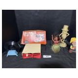 Vintage Wind Up Toys, Planters Bank, Record Toy.