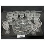 EAPG Goblets Glasses & Divided Dish.
