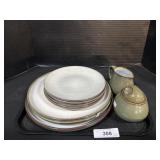 Sango Sugar & Creamer Set, Smokey Grey Dinnerware.