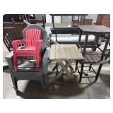 (5) Composite Adirondack Style Chairs, (3) End