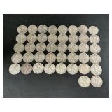 42 90% Silver Walking Liberty Coins.