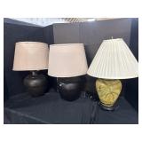 3 Large Table Lamps.
