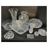 Crystal & EAPG Glass Vases, Bowls, Cake Stand,
