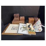 8 Wooden Boxes, Wall Art, Christmas Candle Holder.