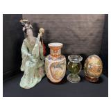 Arnart Vase, Crystal Stand, Satsuma Egg, Figurine.
