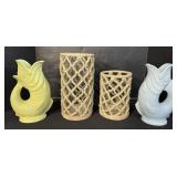 Gluggle Jug Fish Vases & Nautical Rope Glass
