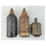 2 Japanese WWII Knee Mortars & a Hand Grenade.