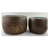 2 Antique Japanese Kiri Wood Hibachi Braziers.