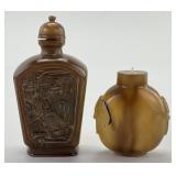2 Antique Chinese Agate Snuff Bottles.