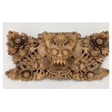 Chinese Carved Teakwood Figural Wall Hanging.