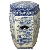 Japanese Blue & White Porcelain Garden Stool.