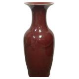 Antique Chinese Oxblood Stoneware Baluster Vase.