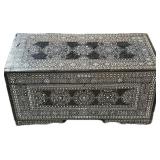 Antique Syrian Inlaid Walnut Blanket Chest.