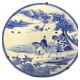 Antique Japanese Blue & White Porcelain Charger.