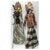 Two Antique Bali, Indonesia Rod Puppets.