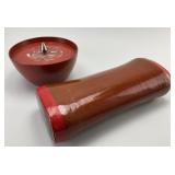 Chinese Lacquered Tea Bowl & Opium Pillow.