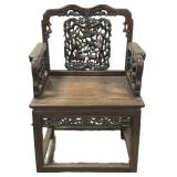 Antique Chinese Carved Rosewood Throne Chair.