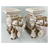 Pair of Vintage Ceramic Elephant Garden Pedistals.