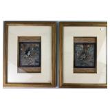 2 Framed Persian Manuscript Paintings.