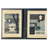2 Japanese Woodblock Prints by Kiyoshi Saito.