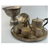 Burmese Silver Compotes & Turkish Tea Service.