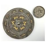2 Antique Chinese Tang Style Bronze Mirrors.
