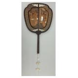 Chinese Sandalwood 3 Blessings Palace Fan.
